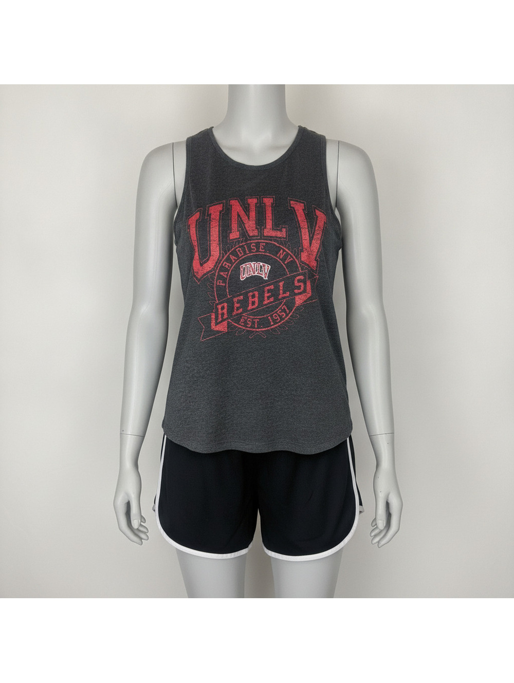 Gameday Culture UNLV Rebels Sleeveless Tank Top, Size Small, Gray with Red Print